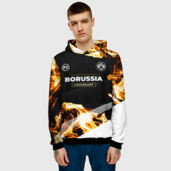 Толстовка-худи мужская Borussia legendary sport fire, цвет: 3D-черный — фото 2