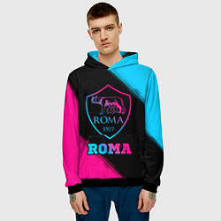 Толстовка-худи мужская Roma - neon gradient, цвет: 3D-черный — фото 2