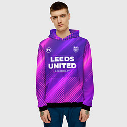Толстовка-худи мужская Leeds United legendary sport grunge, цвет: 3D-черный — фото 2