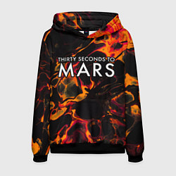 Толстовка-худи мужская Thirty Seconds to Mars red lava, цвет: 3D-черный