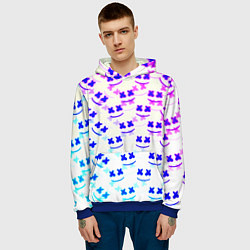 Толстовка-худи мужская Marshmello pattern neon, цвет: 3D-синий — фото 2