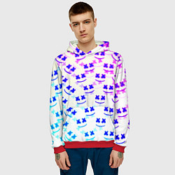 Толстовка-худи мужская Marshmello pattern neon, цвет: 3D-красный — фото 2