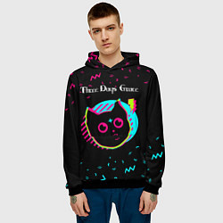 Толстовка-худи мужская Three Days Grace - rock star cat, цвет: 3D-черный — фото 2