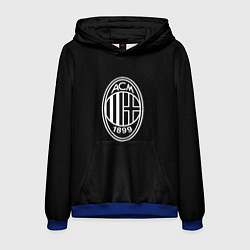 Толстовка-худи мужская Milan fc белое лого, цвет: 3D-синий