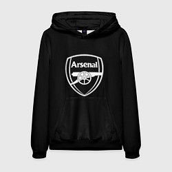 Толстовка-худи мужская Arsenal fc белое лого, цвет: 3D-черный