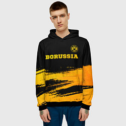 Толстовка-худи мужская Borussia - gold gradient посередине, цвет: 3D-черный — фото 2