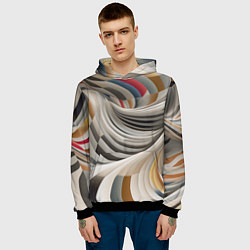 Толстовка-худи мужская Спиральная галактика, цвет: 3D-черный — фото 2