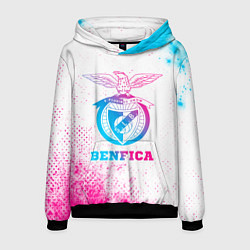 Толстовка-худи мужская Benfica neon gradient style, цвет: 3D-черный