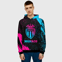 Толстовка-худи мужская Monaco - neon gradient, цвет: 3D-черный — фото 2