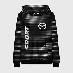Толстовка-худи мужская Mazda sport metal, цвет: 3D-черный