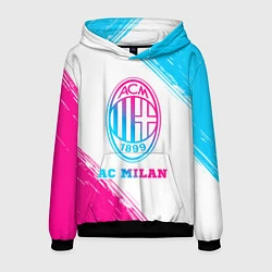 Толстовка-худи мужская AC Milan neon gradient style, цвет: 3D-черный