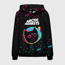Толстовка-худи мужская Arctic Monkeys - rock star cat, цвет: 3D-черный
