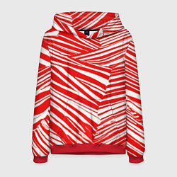 Толстовка-худи мужская Упавшая полоска, цвет: 3D-красный