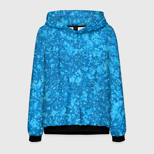Мужская толстовка Ярко-голубой абстракция космический / 3D-Черный – фото 1