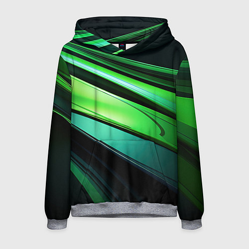 Мужская толстовка Абстрактные геометрические плавные линии минимализ / 3D-Меланж – фото 1