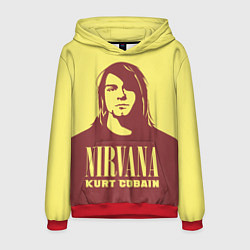 Толстовка-худи мужская Kurt Cobain Nirvana, цвет: 3D-красный