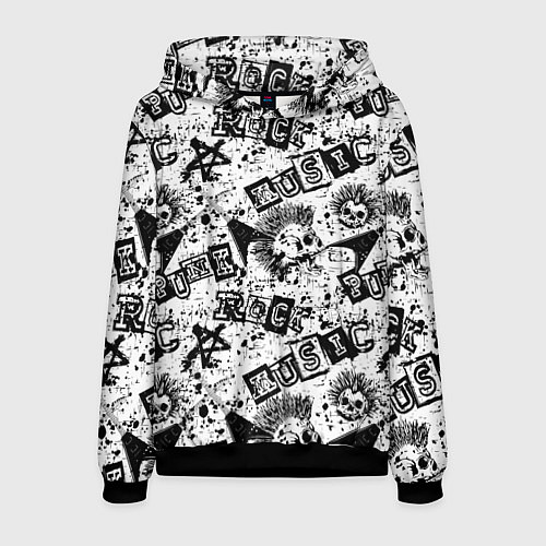 Мужская толстовка Панк-рок музыка / 3D-Черный – фото 1