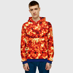 Толстовка-худи мужская Vulcan lava texture, цвет: 3D-синий — фото 2