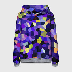 Толстовка-худи мужская Мозаика фиолетовая, цвет: 3D-меланж