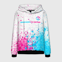 Мужская толстовка Manchester United neon gradient style посередине