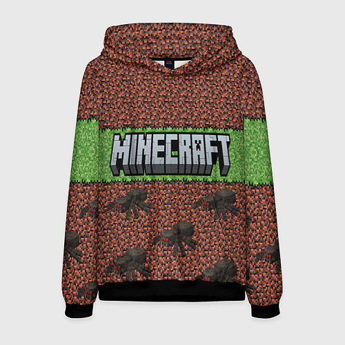 Мужская толстовка Minecraft logo with spider / 3D-Черный – фото 1