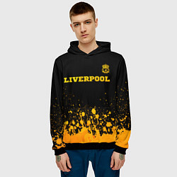 Толстовка-худи мужская Liverpool - gold gradient посередине, цвет: 3D-черный — фото 2