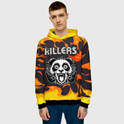 Толстовка-худи мужская The Killers рок панда и огонь, цвет: 3D-черный — фото 2