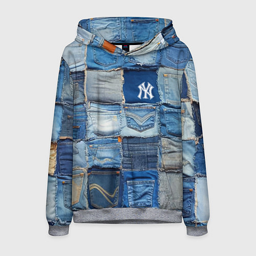 Мужская толстовка Patchwork - New York yankees baseball team / 3D-Меланж – фото 1