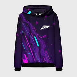 Толстовка-худи мужская Forza Horizon neon gaming, цвет: 3D-черный