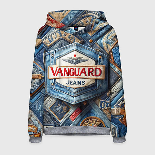 Мужская толстовка Vanguard denim patchwork - ai art / 3D-Меланж – фото 1