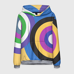 Толстовка-худи мужская Разноцветные круги, абстракция, цвет: 3D-меланж