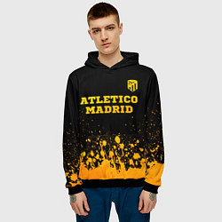 Толстовка-худи мужская Atletico Madrid - gold gradient посередине, цвет: 3D-черный — фото 2