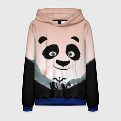 Толстовка-худи мужская Силуэт кунг фу панда, цвет: 3D-синий