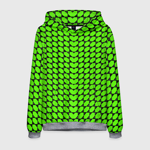 Мужская толстовка Зелёные лепестки шестиугольники / 3D-Меланж – фото 1