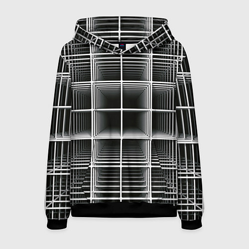Мужская толстовка Кубический каркас / 3D-Черный – фото 1