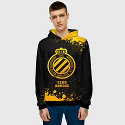 Толстовка-худи мужская Club Brugge - gold gradient, цвет: 3D-черный — фото 2