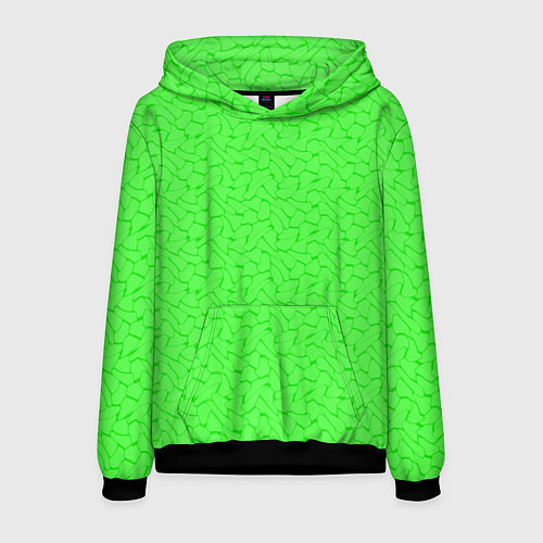 Мужская толстовка Яркий салатовый кислотный / 3D-Черный – фото 1
