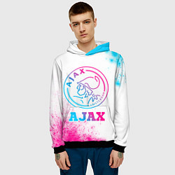 Толстовка-худи мужская Ajax neon gradient style, цвет: 3D-черный — фото 2