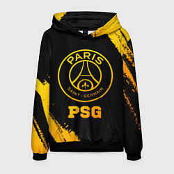 Толстовка-худи мужская PSG - gold gradient, цвет: 3D-черный