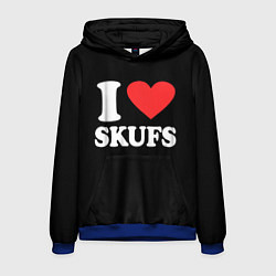 Толстовка-худи мужская I love skufs, цвет: 3D-синий