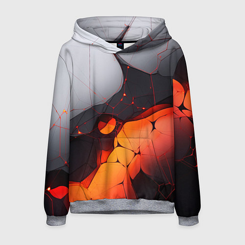 Мужская толстовка Объемная плита с красной лавой иллюстрация / 3D-Меланж – фото 1