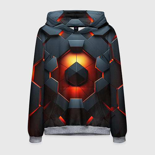 Мужская толстовка Конструкция из объемных оранжевых плит / 3D-Меланж – фото 1