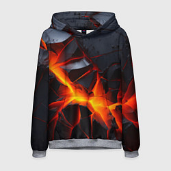 Толстовка-худи мужская Камни в разломе красный свет, цвет: 3D-меланж