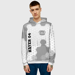 Толстовка-худи мужская Bayer 04 sport на светлом фоне вертикально, цвет: 3D-белый — фото 2