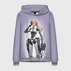 Толстовка-худи мужская Barbie cyberpunk - ai art fantasy, цвет: 3D-меланж