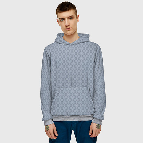 Мужская толстовка Серо-синий паттерн / 3D-Меланж – фото 3