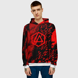 Толстовка-худи мужская Linkin park red logo, цвет: 3D-белый — фото 2
