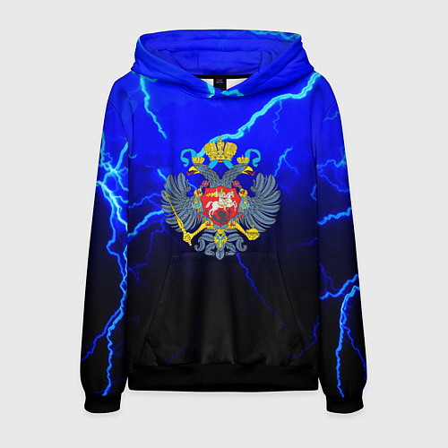 Мужская толстовка Герб РФ шторм империя / 3D-Черный – фото 1