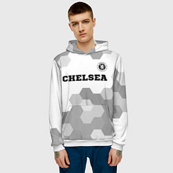 Толстовка-худи мужская Chelsea sport на светлом фоне посередине, цвет: 3D-белый — фото 2