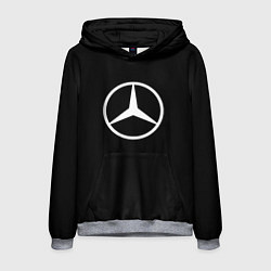 Толстовка-худи мужская Mercedes benz logo white, цвет: 3D-меланж